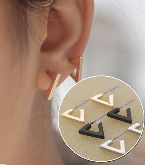 Timlee E112   Cute Grace Fashion Triangle Square Stud Earrings Wholesale HY