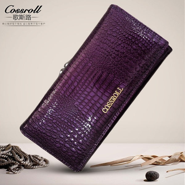 Brand Womens Wallets and Purses Female Long European and American Style Genuine Leather Wallet Coin Purse Ladies Designer Wallet