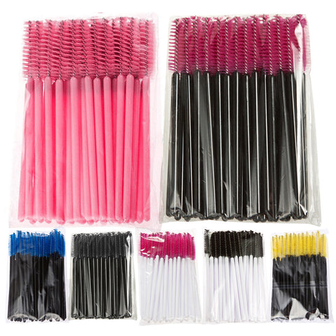 50Pcs/Pack Disposable Eyelash Brushes Mascara Wands Applicator Wand Brushes Eyelash Comb Brushes Spoolers Makeup Tool Kit