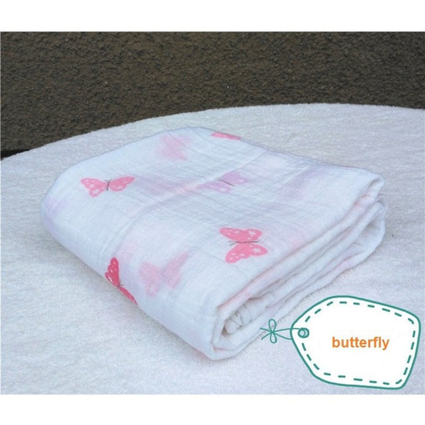 Multifunctional Tsaujia Super Soft Muslin Cotton Newborn Baby Bath Towel Swaddle Blanket Double Washing Label KF474