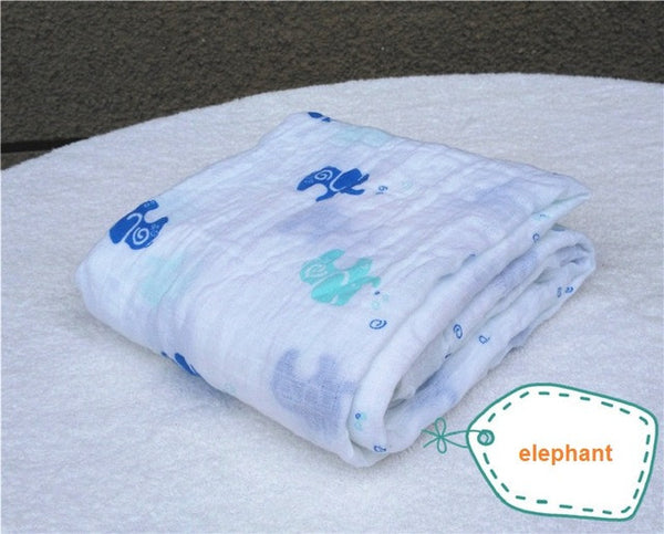 Multifunctional Tsaujia Super Soft Muslin Cotton Newborn Baby Bath Towel Swaddle Blanket Double Washing Label KF474