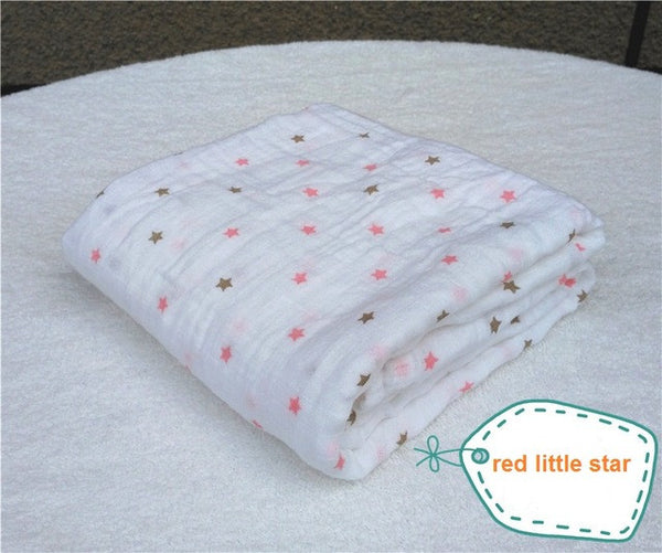 Multifunctional Tsaujia Super Soft Muslin Cotton Newborn Baby Bath Towel Swaddle Blanket Double Washing Label KF474