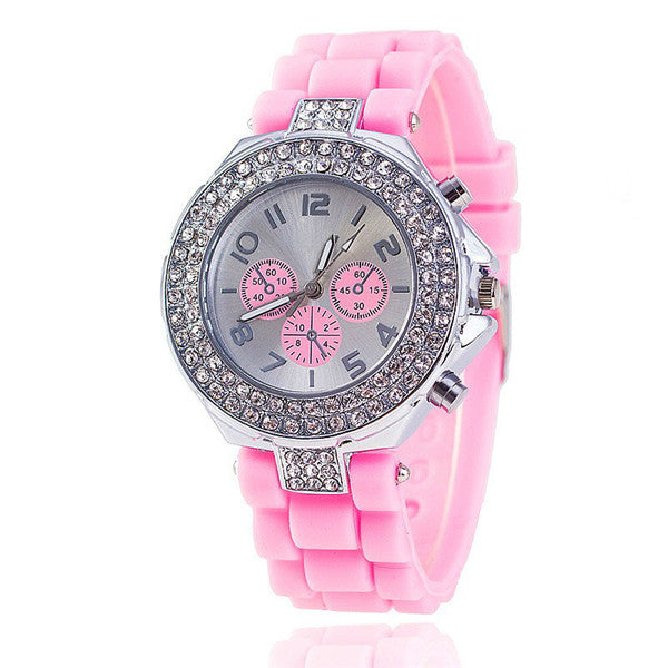 Vansvar Brand Fashion Jelly Silicone Watch Women Rhinestone Watches Casual Women Wristwatch Quartz Watch  Relogio Feminino 1000
