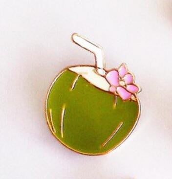 Timlee X129 Cartoon Bird Shell Seastar Coconut Tree Flamingo Cute Metal Brooch Pins Button Pins Gift Wholesale