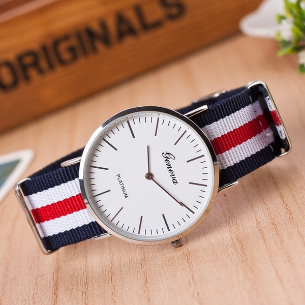 classic brand relogio feminino Ladies casual Quartz watch men women Nylon strap Dress watches Fashion women watch Relojes hombre