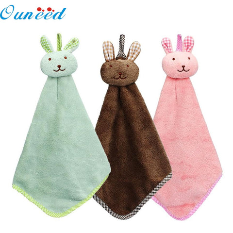 Mosunx Busines Kitchen Cartoon Animal Hanging Cloth Soft Plush Dishcloths Hand Towel