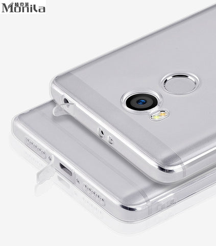 For Xiaomi Redmi 4 4 Pro 4 Prime Case Soft TPU Transparent Clear Cover For Xiaomi Redmi 4 Pro Silicone Case & Dust Plug Monila