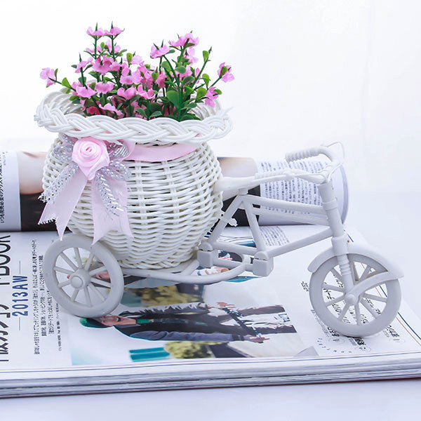 MEOF Handmade Tricycle / Bike Shape Flower Basket for Flower Storage /Arrangement home decor wedding decoration Gift