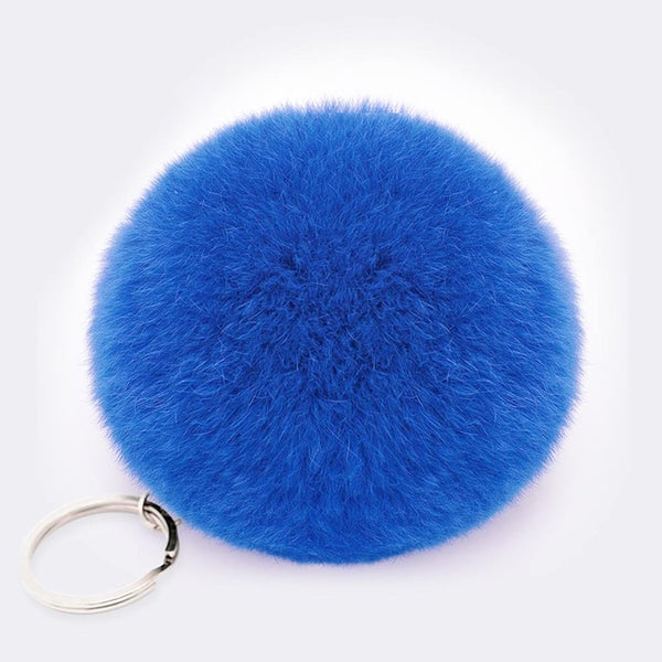 Zoeber Lovely Fluffy Rabbit Ear Fur Anime Ball Key Chain Rings Pendant Cute Pompom Artificial Rabbit Fur Keychain Women Car Bag