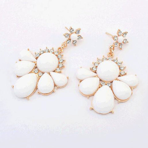 Tomtosh New Star fashion jewelry earrings for women crystal stone pendant 2016 Simple flowers dangle earring water drop earrings