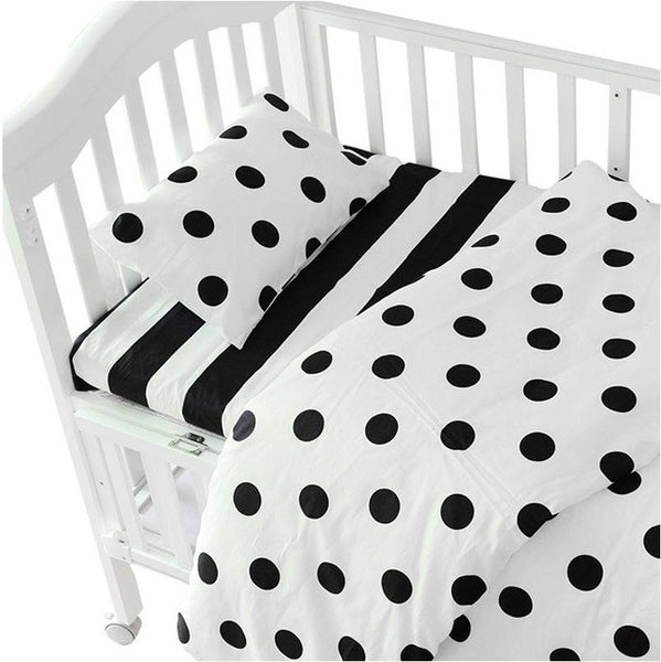 Muslinlife 3pcs/set Ins crib bed linen,baby Beddingset(pillow case+bed sheet+duvet cover without filling) Size Within 130*70cm