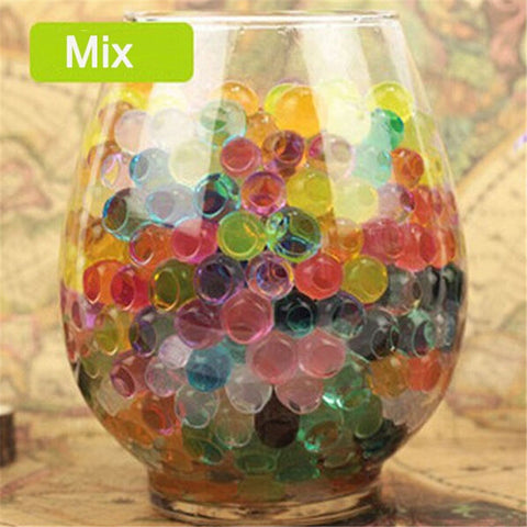 2017 HOT 1000pcs multi colors Water Plant Flower Jelly Crystal Soil Mud Water Pearls Vase Soil Gel Beads Balls Bead Decoration