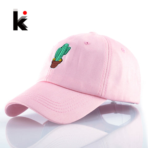 Spring Women's Cap Snapback Pink Cactus Embroidery Dad hat Men's Summer Baseball Caps Hip Hop hats For Girls Casquette Homme