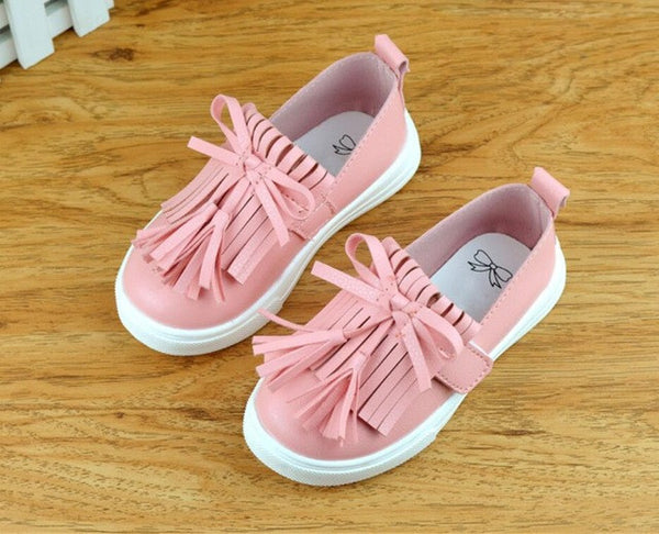 Kids shoes 2016 spring girls leather shoes princess tassel Flats children shoes girls cute sneakers for toddler girls trainers