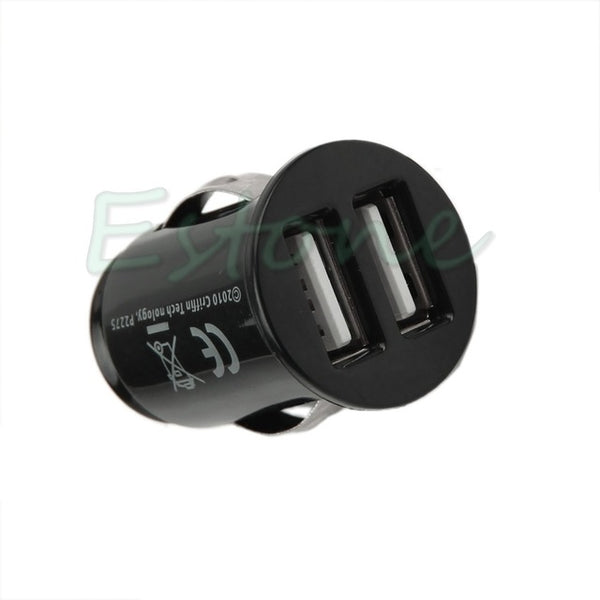 1X Universal Car Charger Dual USB Power Port Adapter Cigarette Lighter Converter