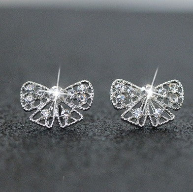 min $ 7 (mix order)  Hot Selling Earring 2017 Fashion Brand Rhinestone Stud Earrings Women Alloy crystal Studs Earring For Women