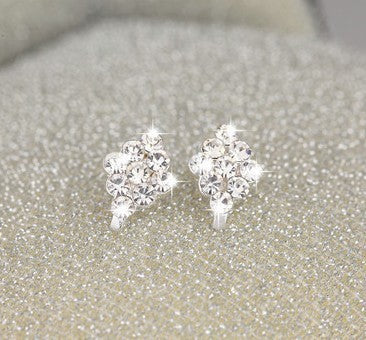 min $ 7 (mix order)  Hot Selling Earring 2017 Fashion Brand Rhinestone Stud Earrings Women Alloy crystal Studs Earring For Women