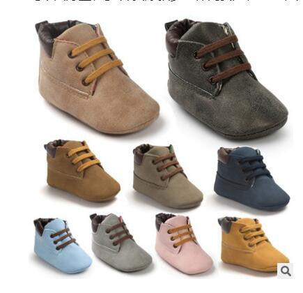 Romirus Winter PU Outdoor suede Leather Baby moccasins Shoes infant anti-slip first walker soft soled Newborn Baby boy Boots