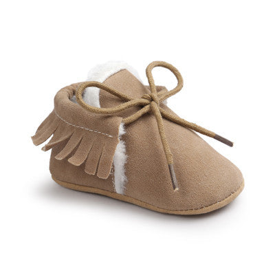 Romirus Winter PU Outdoor suede Leather Baby moccasins Shoes infant anti-slip first walker soft soled Newborn Baby boy Boots