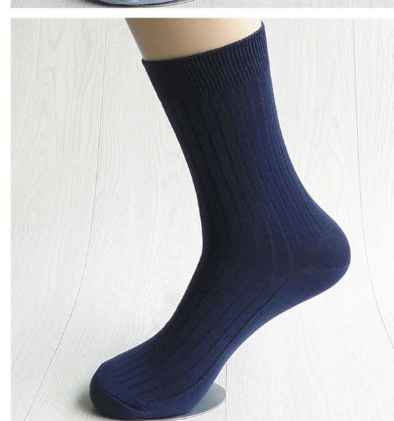 Fcare 10PCS=5 pairs bamboo fiber men dress socks  white black gray navy blue long socks sokken calcetines hombre meias