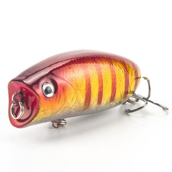 1PCS 3D Eyes Lifelike Fishing Lure 5.5cm 11g 8# Hooks Pesca Fish Popper Lures Wobbler Isca Artificial Hard Bait Swimbait