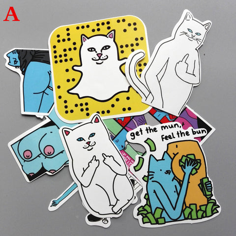 TD ZW 3 Combinations Funny Ripndip Sticker For Car Laptop Luggage Skateboard Motorcycle Snowboard Decal