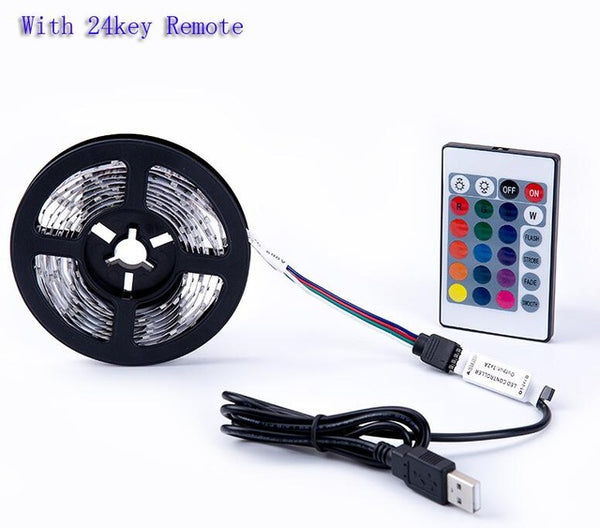 DC 5V USB LED strip SMD 3528 RGB Flexible Light Lamps LED Light TV Background Lighting Adhesive Tape 50CM 1M 2M 3M 4M 5M