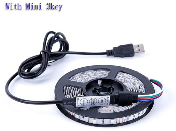 DC 5V USB LED strip SMD 3528 RGB Flexible Light Lamps LED Light TV Background Lighting Adhesive Tape 50CM 1M 2M 3M 4M 5M