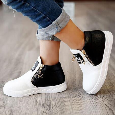 NEW 2016 Fashion Children Flats Breathable Zip Kids Casual shoes Spring/Autumn Boys Girls Sport shoes Sneakers 03