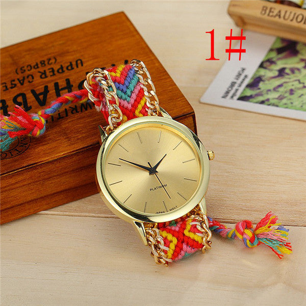 Vansvar Fashion Braided Friendship Bracelet Geneva Watches Hand Made Women Quartz Watches Relogio Mujer Drop Shipping 1165