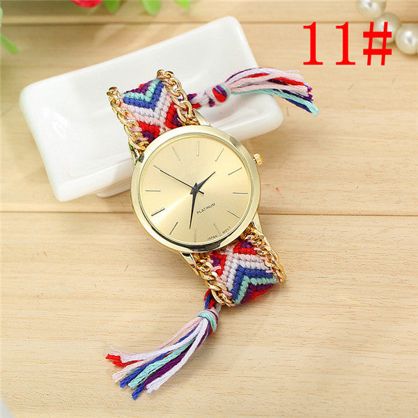 Vansvar Fashion Braided Friendship Bracelet Geneva Watches Hand Made Women Quartz Watches Relogio Mujer Drop Shipping 1165