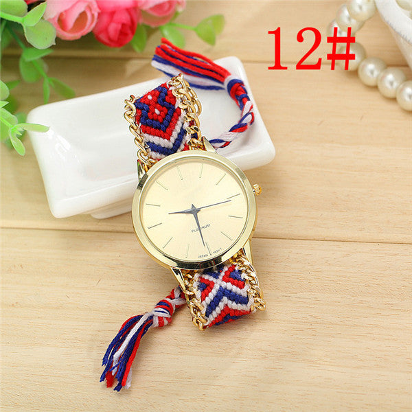 Vansvar Fashion Braided Friendship Bracelet Geneva Watches Hand Made Women Quartz Watches Relogio Mujer Drop Shipping 1165