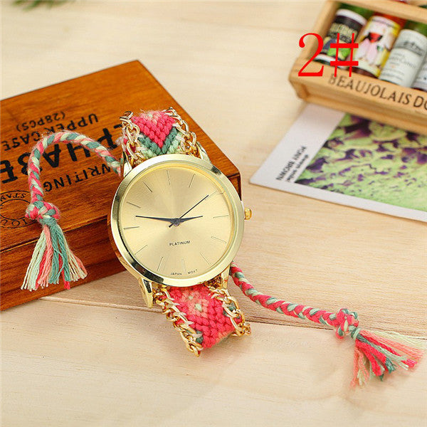 Vansvar Fashion Braided Friendship Bracelet Geneva Watches Hand Made Women Quartz Watches Relogio Mujer Drop Shipping 1165