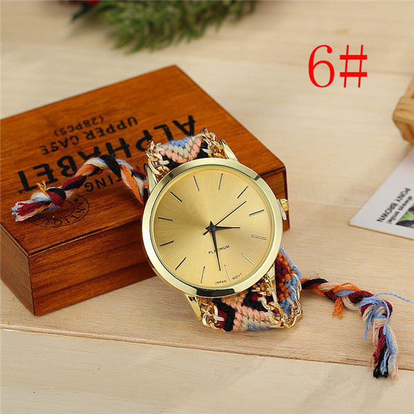 Vansvar Fashion Braided Friendship Bracelet Geneva Watches Hand Made Women Quartz Watches Relogio Mujer Drop Shipping 1165