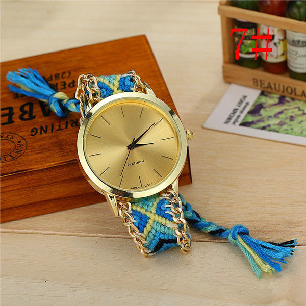 Vansvar Fashion Braided Friendship Bracelet Geneva Watches Hand Made Women Quartz Watches Relogio Mujer Drop Shipping 1165