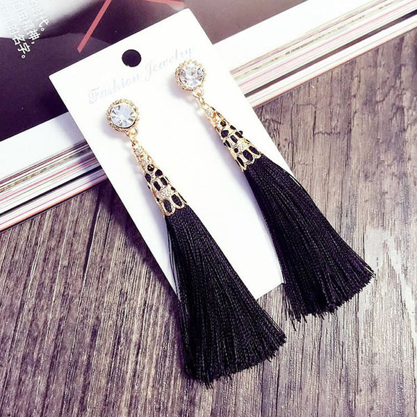 LNRRABC Sale Long Bohemian Crystal Dangle Earrings for Women Rhinestone Fashion Jewelry brincos grandes fashion para mulheres