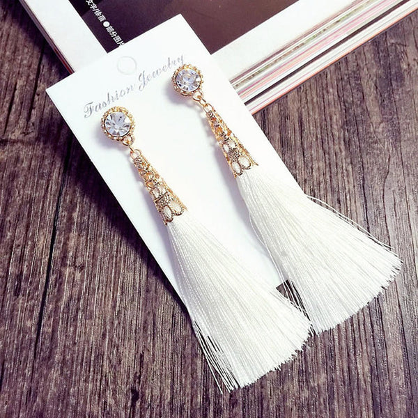 LNRRABC Sale Long Bohemian Crystal Dangle Earrings for Women Rhinestone Fashion Jewelry brincos grandes fashion para mulheres