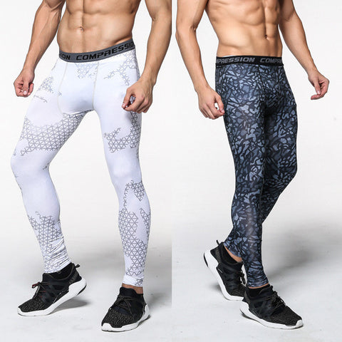 2017 New men camouflage/compression tights/Leggings Running sports/Gym male trousers/capris of fitness/pants of quick-drying