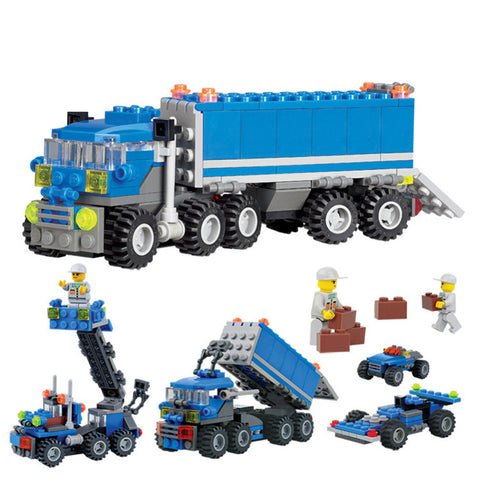 163pcs Plastic Building Blocks Kids Child Educational Toys for Children Dumper Truck DIY Toy Intelligent Development Toys