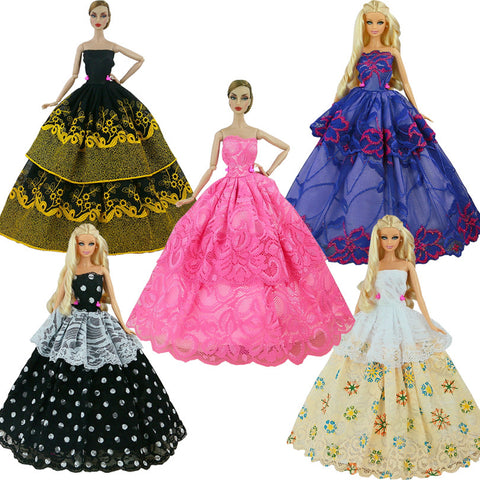 1 Pcs  Fashion  Wedding Dress Princess Gown Dress Clothes Gown For Barbie doll dress Free shipping