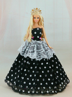 1 Pcs  Fashion  Wedding Dress Princess Gown Dress Clothes Gown For Barbie doll dress Free shipping