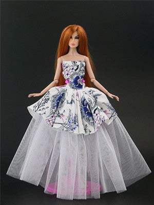 1 Pcs  Fashion  Wedding Dress Princess Gown Dress Clothes Gown For Barbie doll dress Free shipping