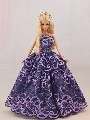 1 Pcs  Fashion  Wedding Dress Princess Gown Dress Clothes Gown For Barbie doll dress Free shipping