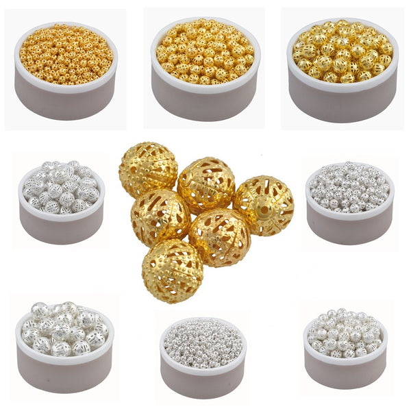 LNRRABC 4 6 8 10 12 mm cheap  alloy Alloy Fine Space Loose Hollow Beads Charms Free Shipping Wholesale ly