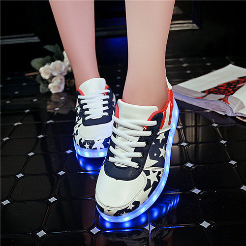 7ipupas 2017 Fashion basket Led shoes for adults Men Unisex Luminous light up shoes for adults glowing chaussure led Shoes Femme