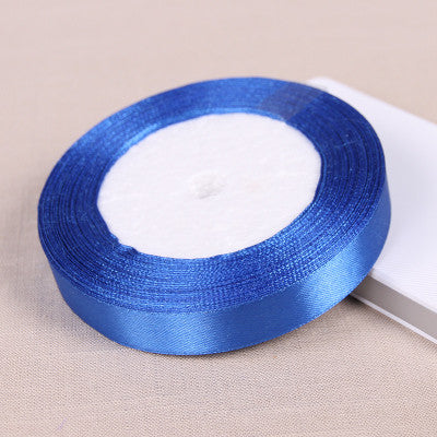 royal blue Silk Satin Ribbon Wedding Party Decoration Gift Wrapping Apparel Sewing Fabric Christmas New Year Decor Supplies