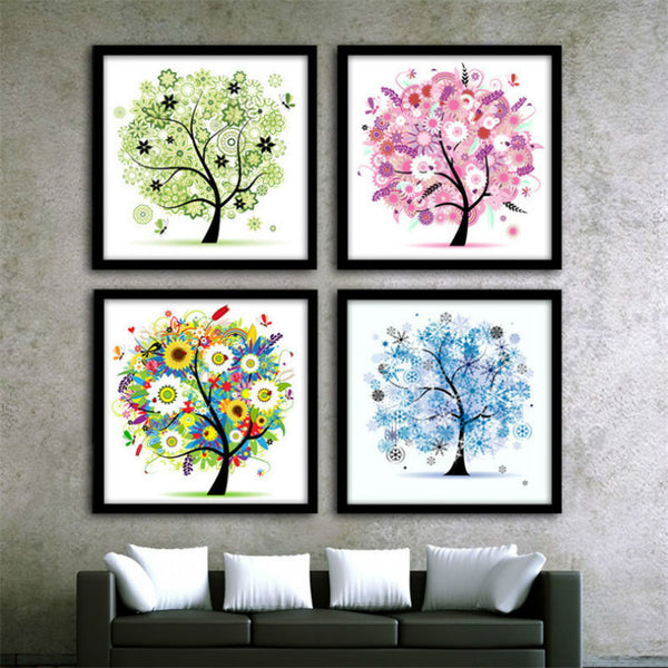 1PC Diamond Embroidery Four Seasons Trees Picture 3d Diy Diamond Painting Needlework Diamond Mosaic Cross Stitch Home Decor Gift