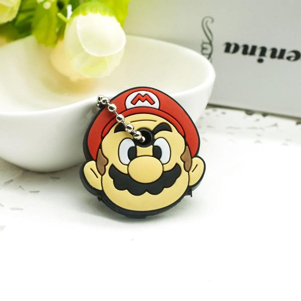 ZOEBER Anime Cartoon Key Cover cute Garfield Owl The avengers alliance hero Keychain Silicone Holder key Ring cat cap chain