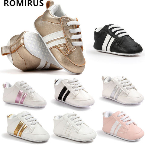 2017 ROMIRUS New hot sell Soft Bottom Fashion Sneakers Baby Boys Girls First Walkers Baby Indoor Non-slop Toddler Shoes