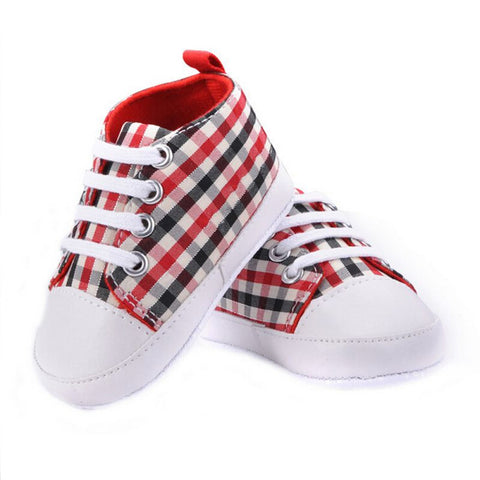 Fashion Baby Shoes Girls Boys Rainbow Canvas Shoes Soft Casual Lace Prewalkers Sneaker